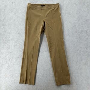 Theory Trouser Pants Womens 10‎ Beige Viscose Straight Leg Career Wear Stretch